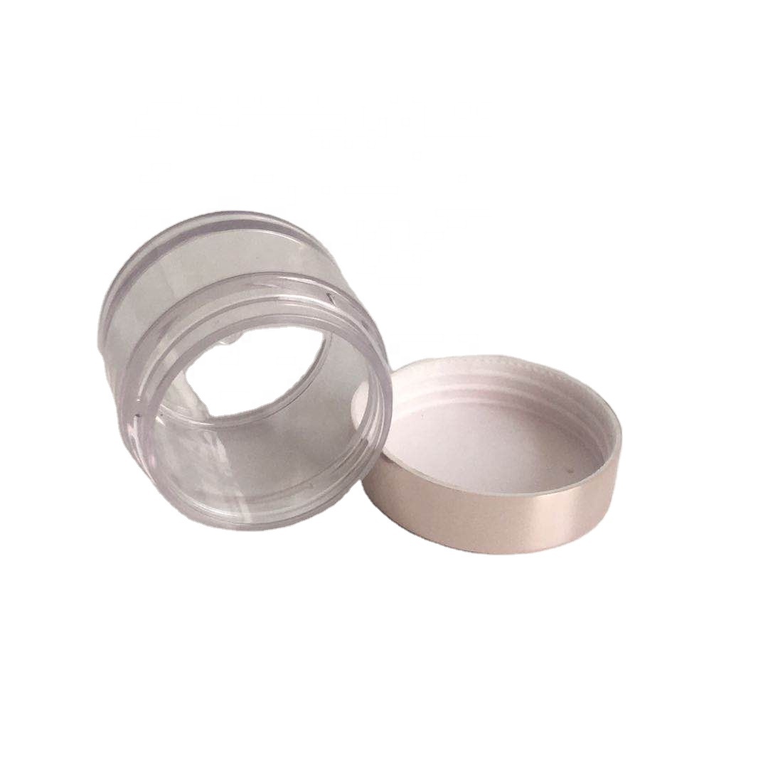 15g clear plastic round cosmetic skin care petg jar rose gold lid