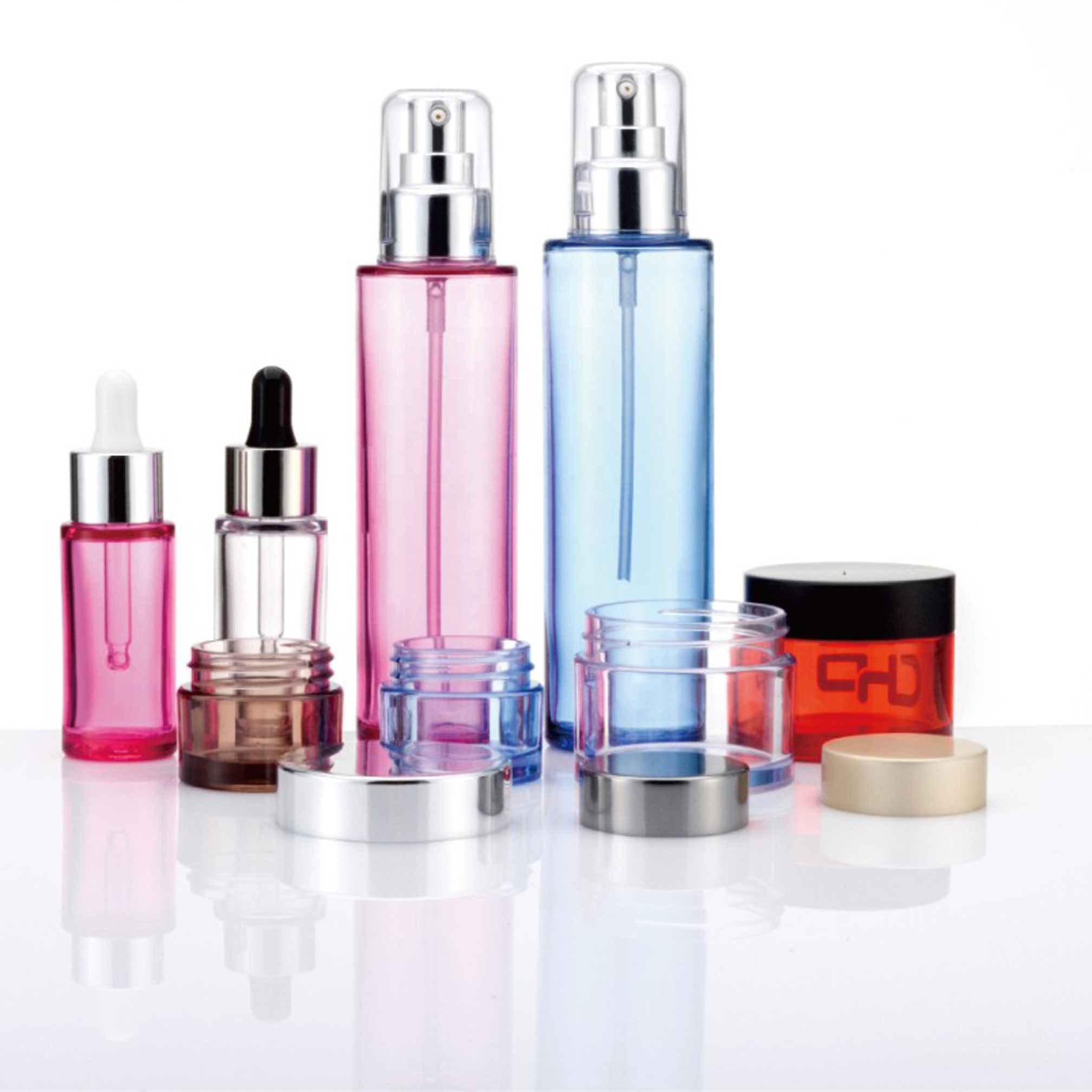 15g clear plastic round cosmetic skin care petg jar rose gold lid