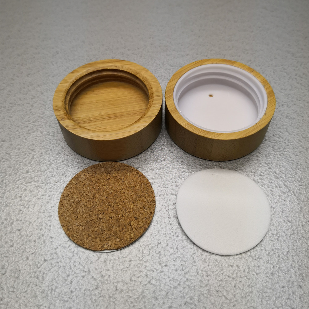15g clear transparent glass jar with cork seal bamboo lid no plastic