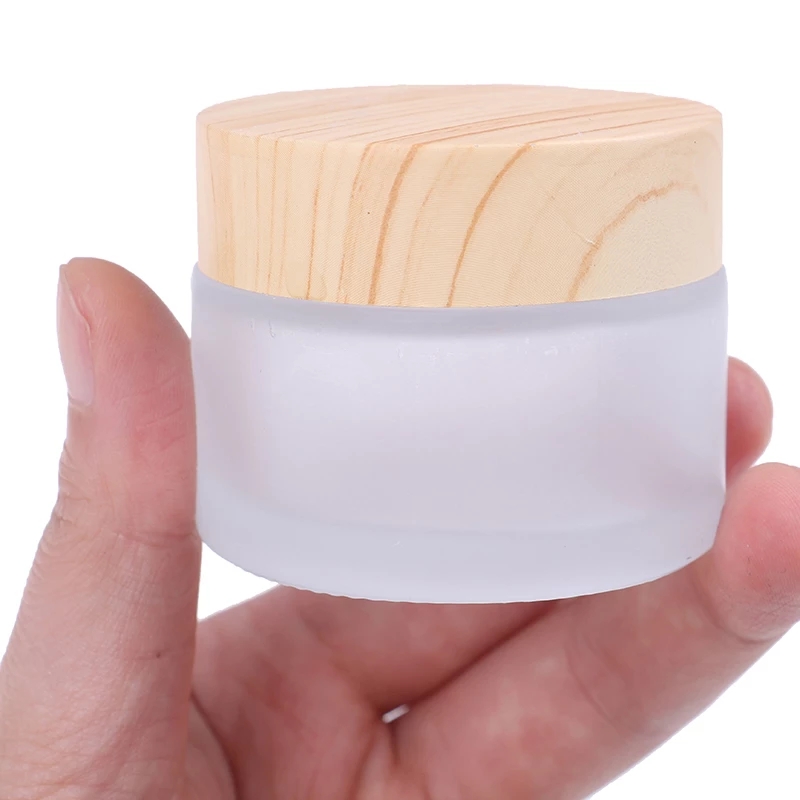 15g cosmetic clear circular frosted glass jars