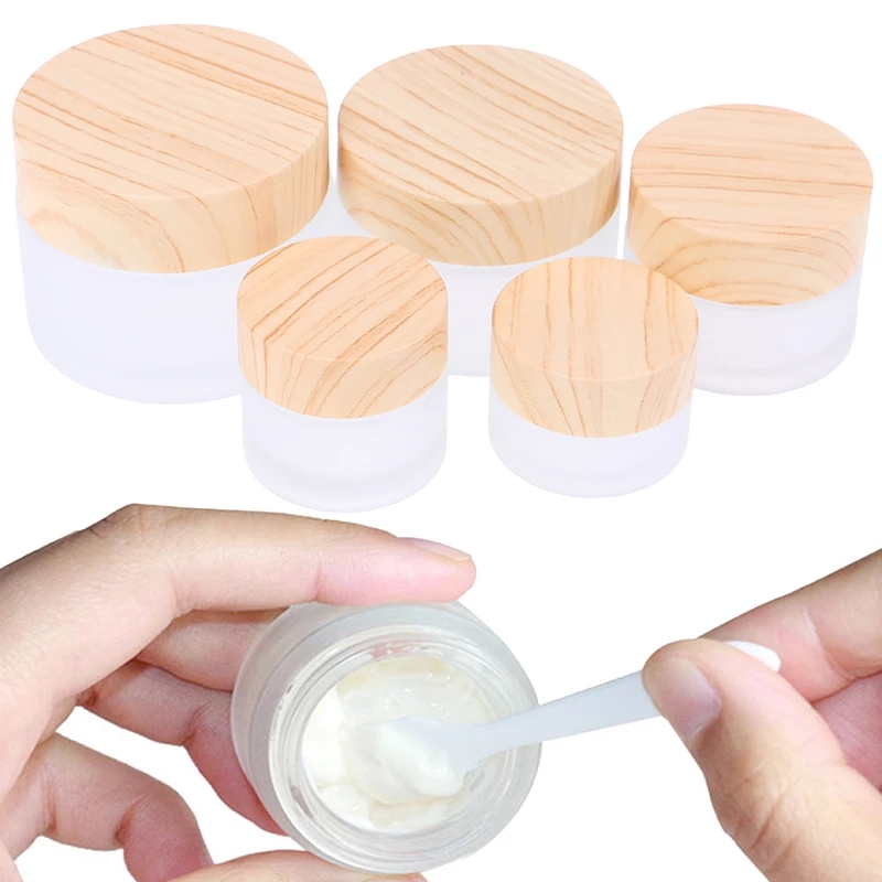 15g cosmetic clear circular frosted glass jars