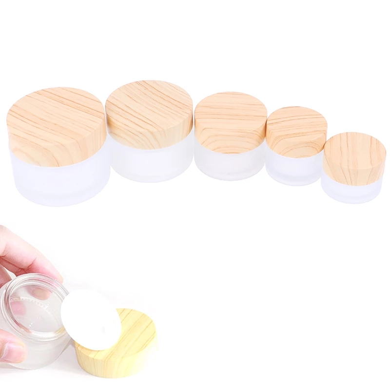 15g cosmetic clear circular frosted glass jars