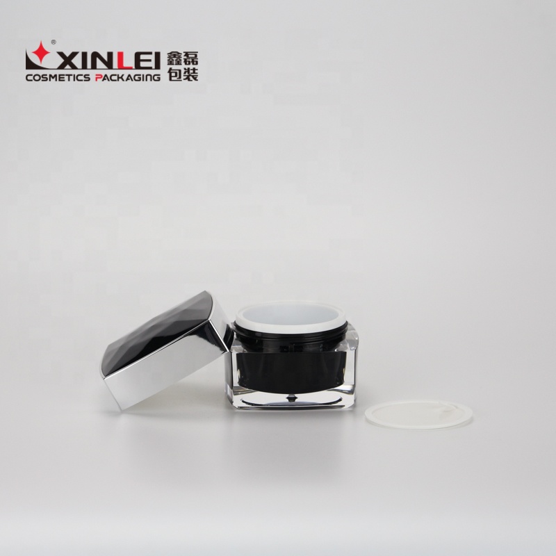 15g cream jars elegant square plastic cosmetic jar for facial care factory directly