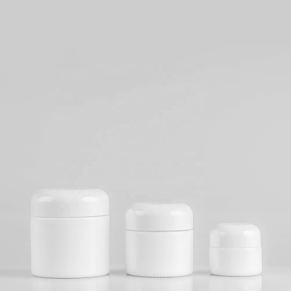 15g customized skincare packaging opal glass eye cream jar with lid
