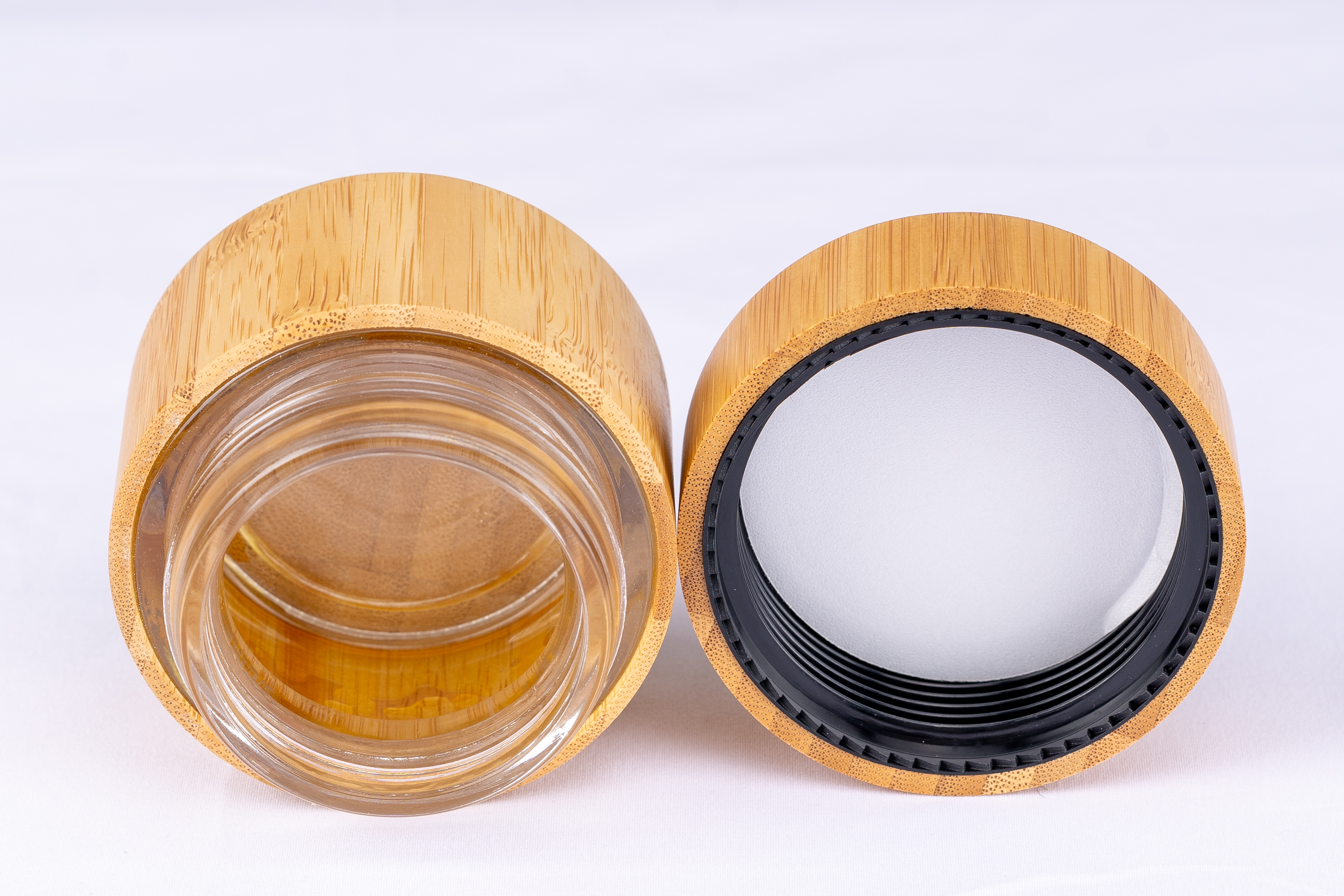 15g glass jar cosmetics packaging bamboo lid face cream container glass cream jar with bamboo cap