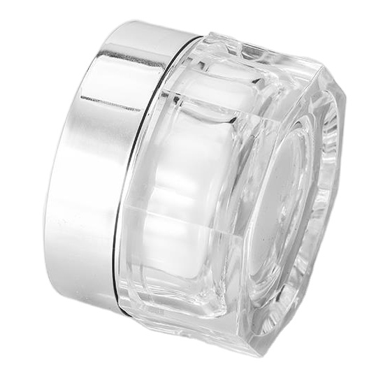 15g luxury in stock ready to ship plastic container with silver lid acrylic cream jar for skin care packaging