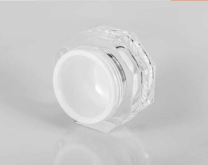 15g luxury in stock ready to ship plastic container with silver lid acrylic cream jar for skin care packaging