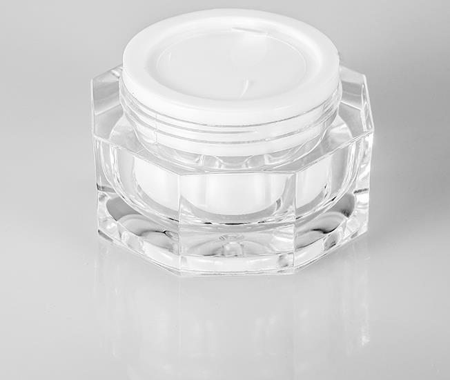 15g luxury in stock ready to ship plastic container with silver lid acrylic cream jar for skin care packaging