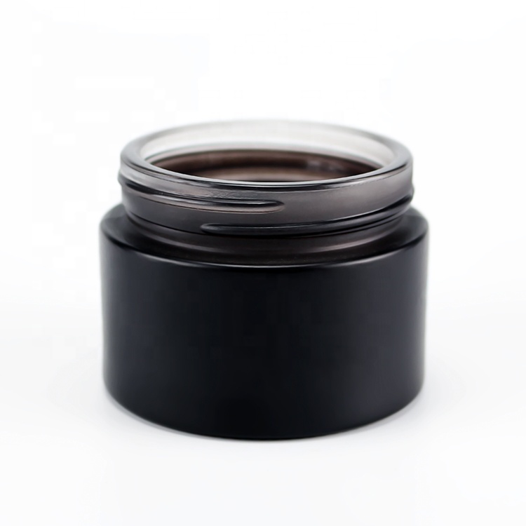 15g matte black glass jars cosmetic cream with gold cap essential oil bottle glass bottle skincare packaging