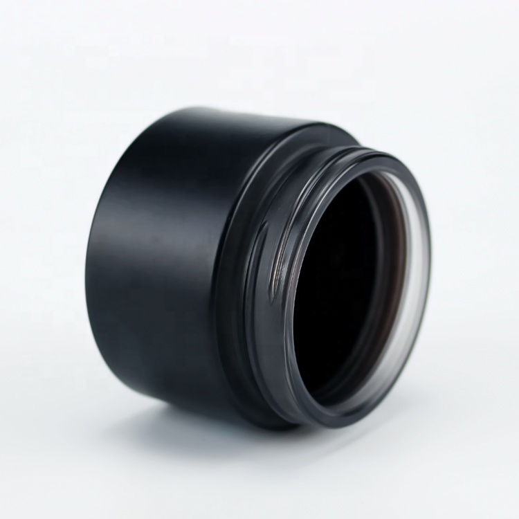 15g matte black glass jars cosmetic cream with gold cap essential oil bottle glass bottle skincare packaging