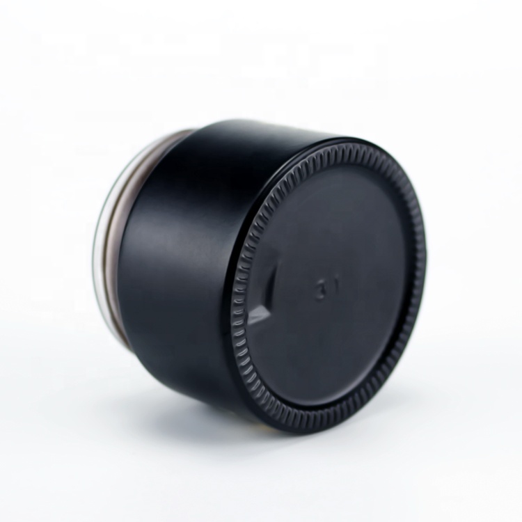 15g matte black glass jars cosmetic cream with gold cap essential oil bottle glass bottle skincare packaging