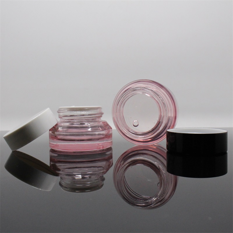 15g oblique shoulder glass Jar empty body cream cosmetic Jar with plastic cover plus inner cover envases de vidrio