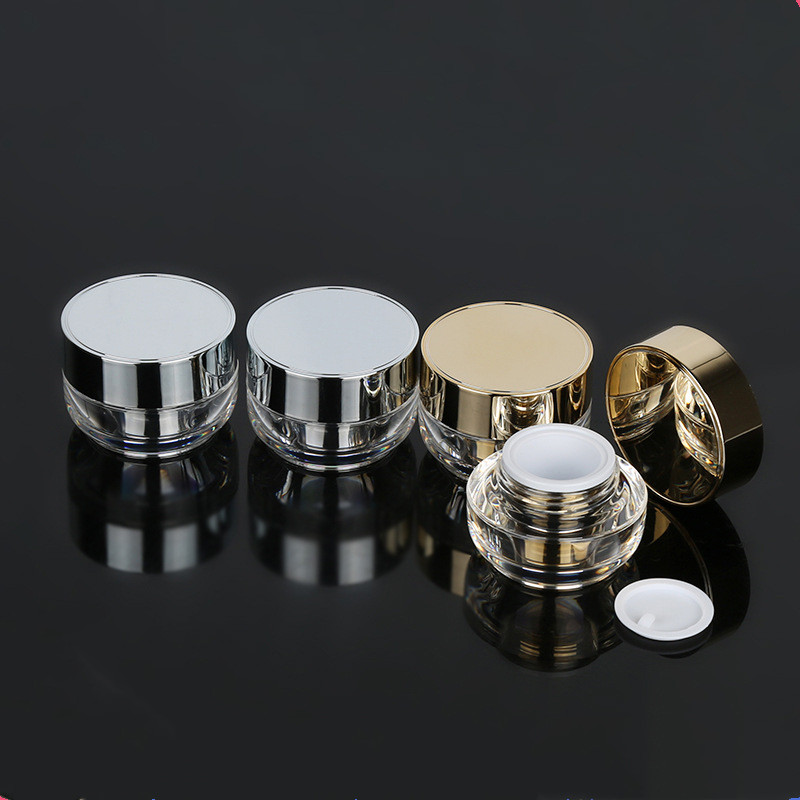 15g plastic acrylic luxury crystal double wall cosmetic cream jar in stock