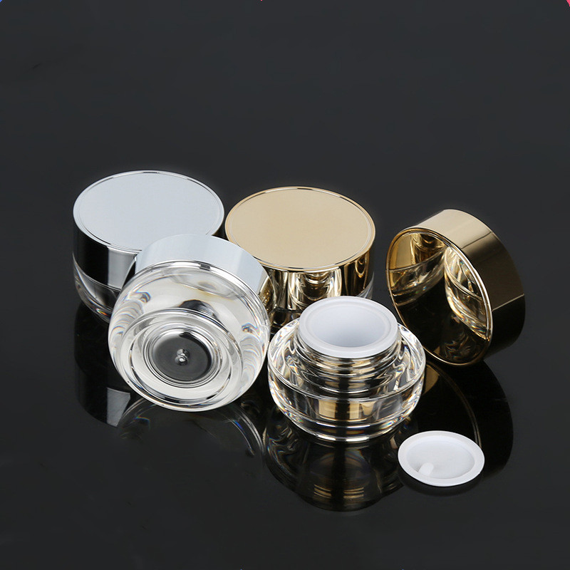 15g plastic acrylic luxury crystal double wall cosmetic cream jar in stock