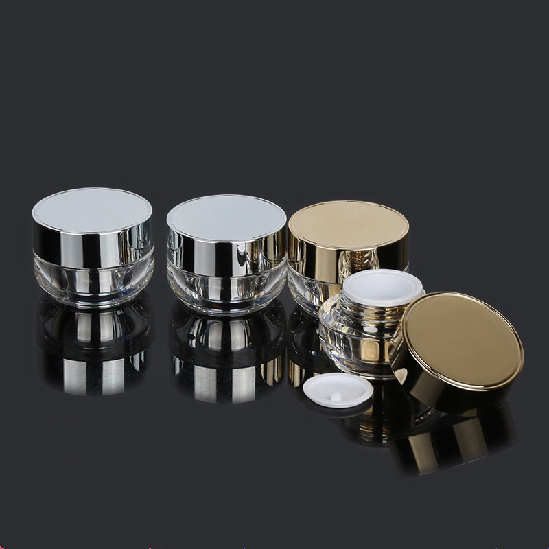 15g plastic acrylic luxury crystal double wall cosmetic cream jar in stock