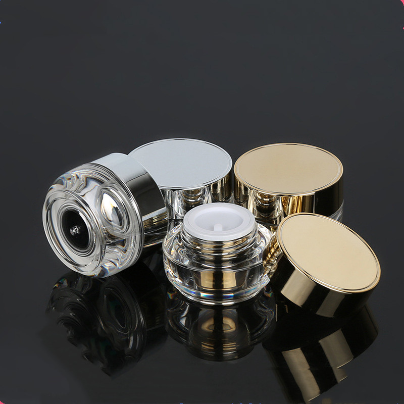 15g plastic acrylic luxury crystal double wall cosmetic cream jar in stock