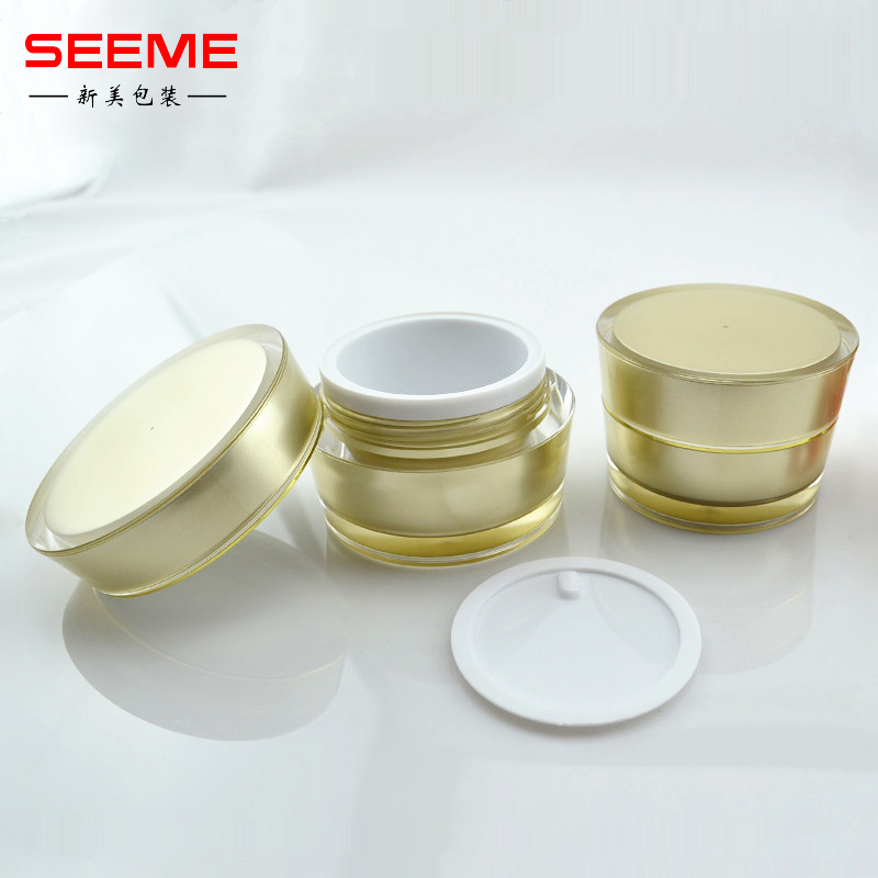 15g plastic cosmetic jar blue acrylic cream container tapered shape jar