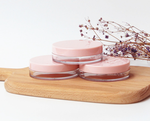 15g plastic flat Loose Powder Jar, round cream jar, 15g wide mouth pink facial cream jar