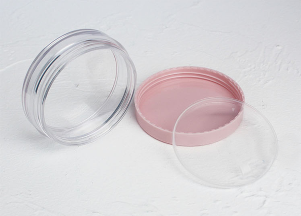 15g plastic flat Loose Powder Jar, round cream jar, 15g wide mouth pink facial cream jar