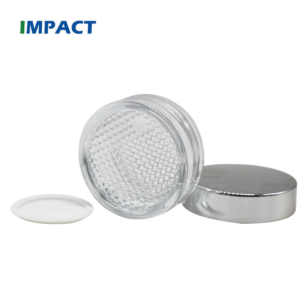 15g round thick bottom transparent glass jar with silver screw lid for cosmetic