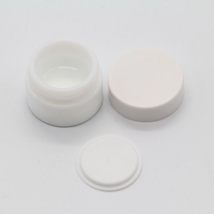15g round white porcelain glass bottle cream jar