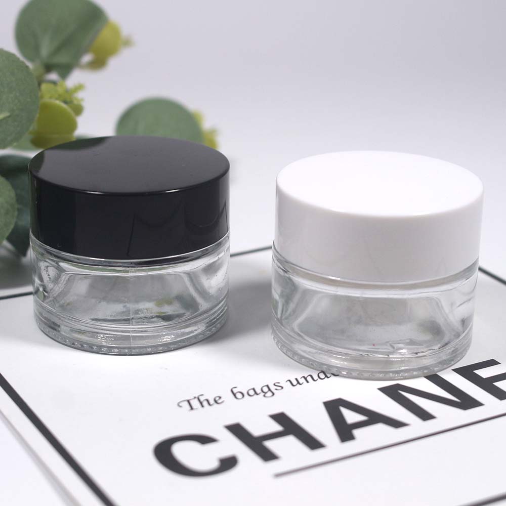 15g  transparency glass skin care cream jar with lid cosmetics packaging empty glass jar