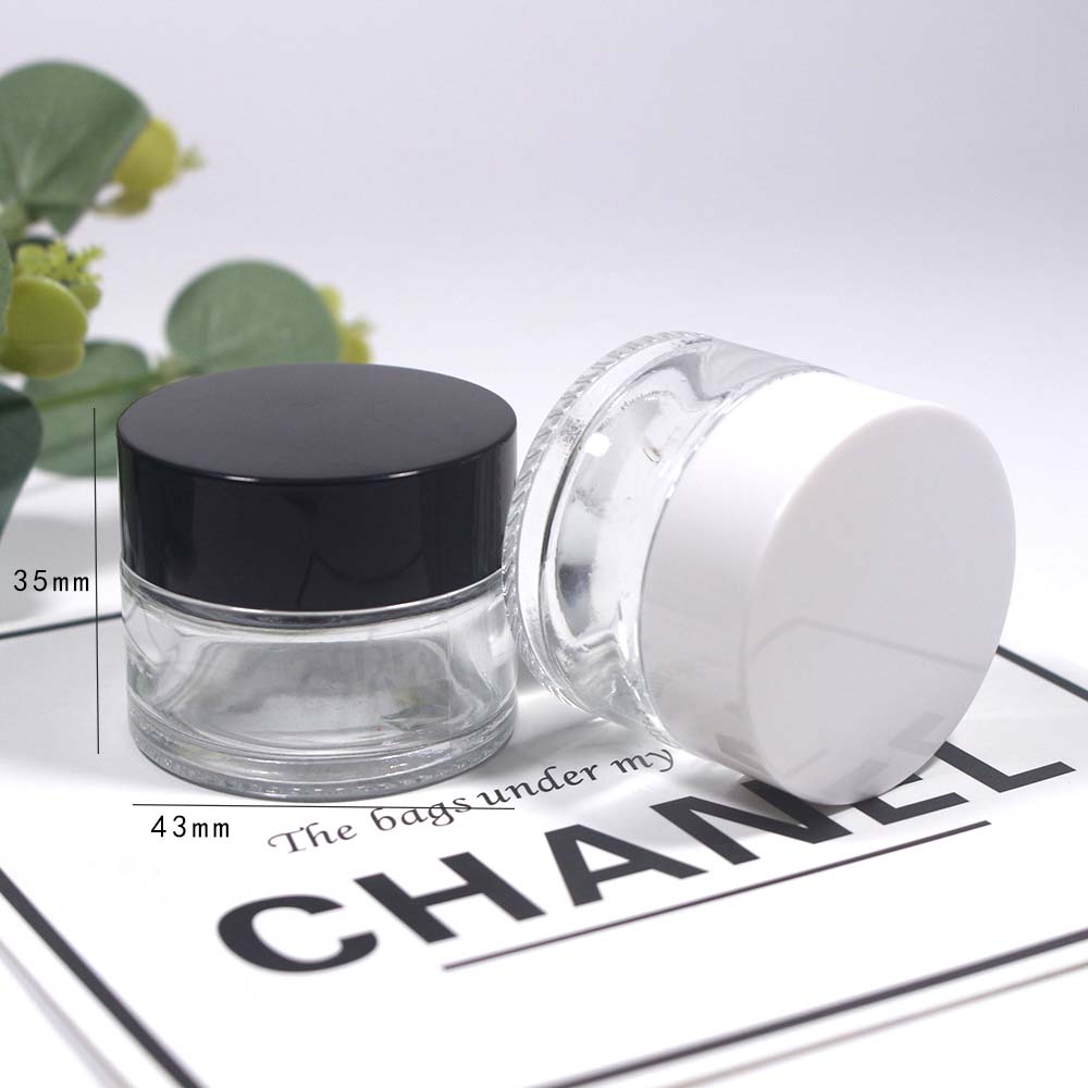 15g transparency glass skin care cream jar with lid cosmetics packaging empty glass jar