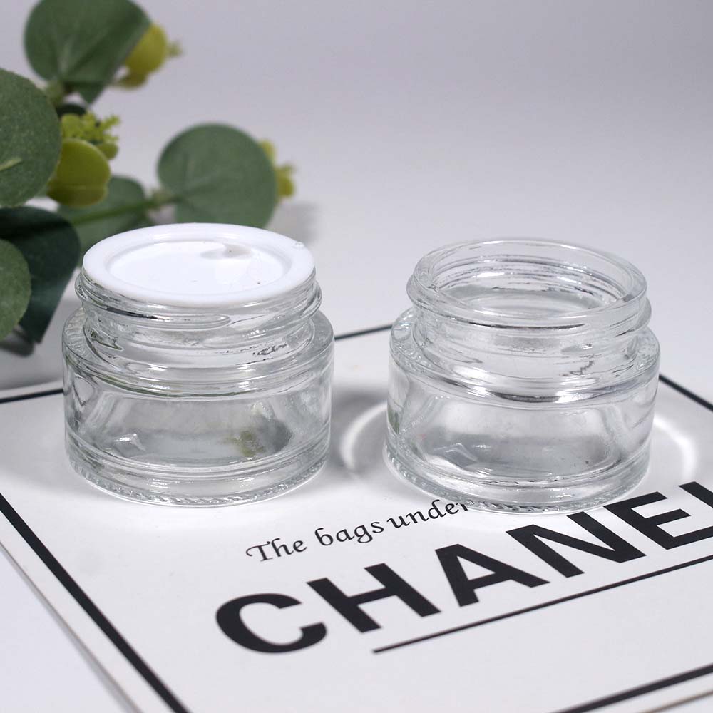 15g transparency glass skin care cream jar with lid cosmetics packaging empty glass jar