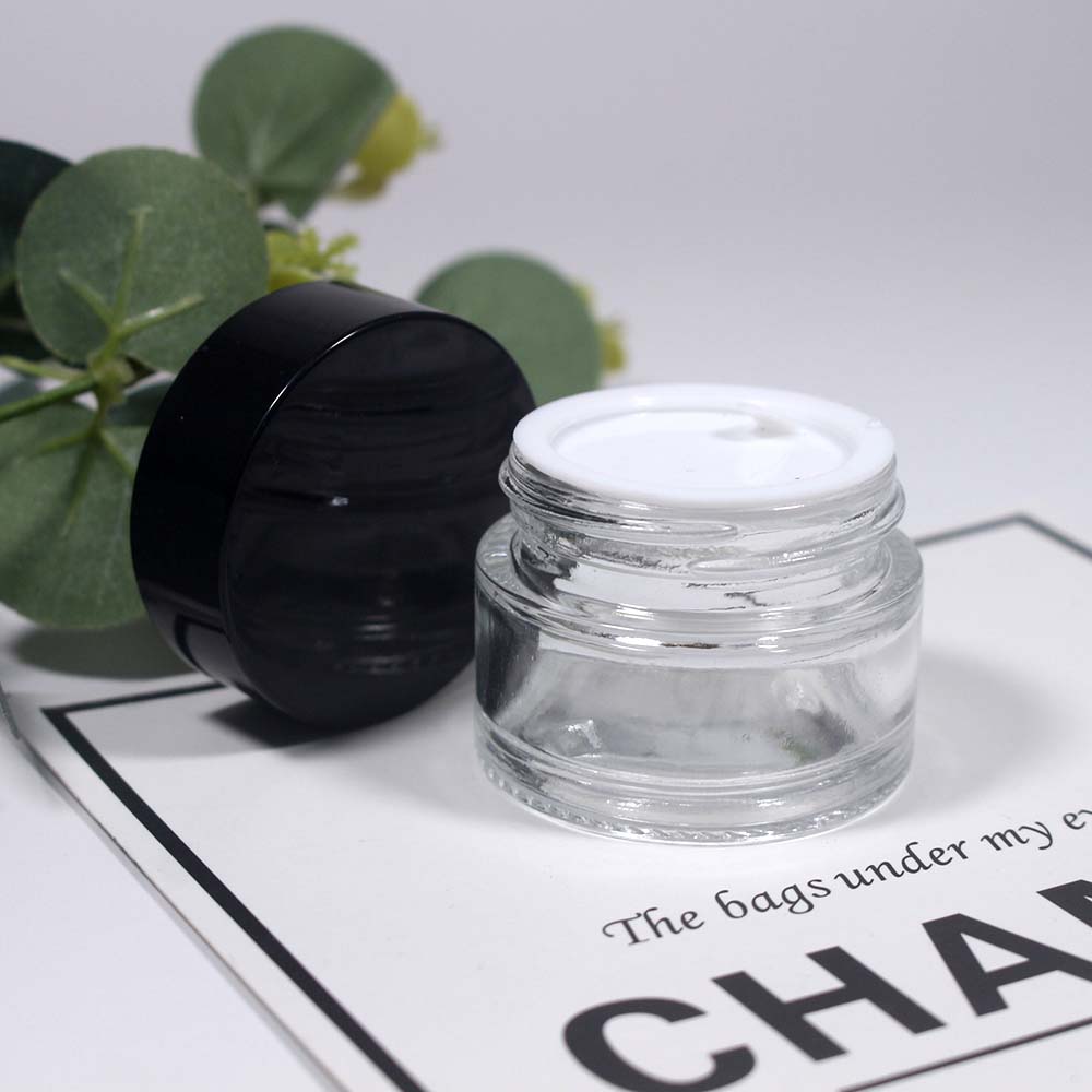 15g transparency glass skin care cream jar with lid cosmetics packaging empty glass jar