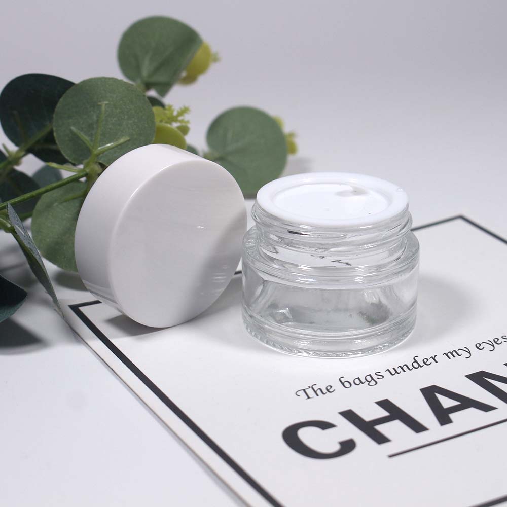 15g transparency glass skin care cream jar with lid cosmetics packaging empty glass jar