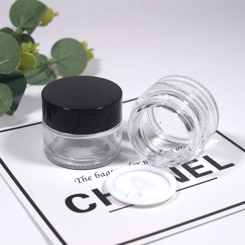 15g transparency glass skin care cream jar with lid cosmetics packaging empty glass jar