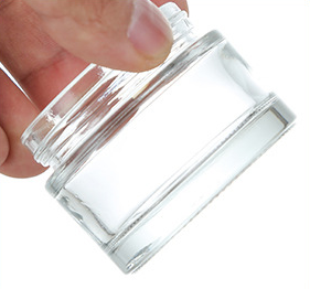 15g transparent and amber glass cream jar with black lid 0.5oz glass container with aluminum cap