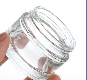 15g transparent and amber glass cream jar with black lid 0.5oz glass container with aluminum cap