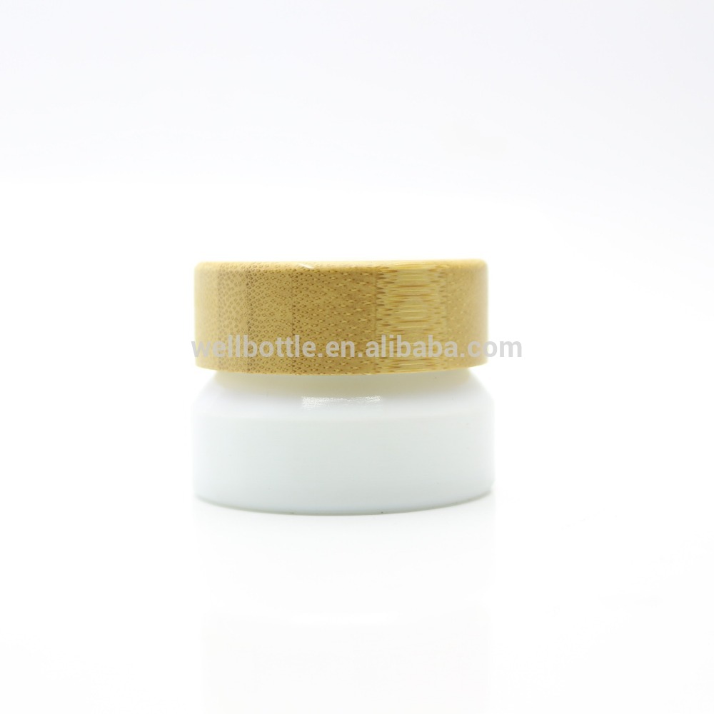 15g white porcelain glass jar with the bamboo cap for eye cream BJ-036Z