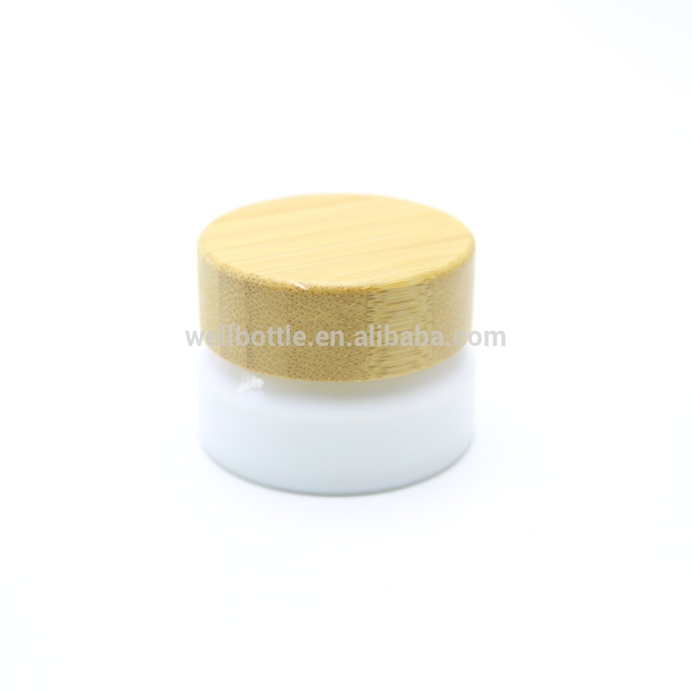 15g white porcelain glass jar with the bamboo cap for eye cream BJ-036Z