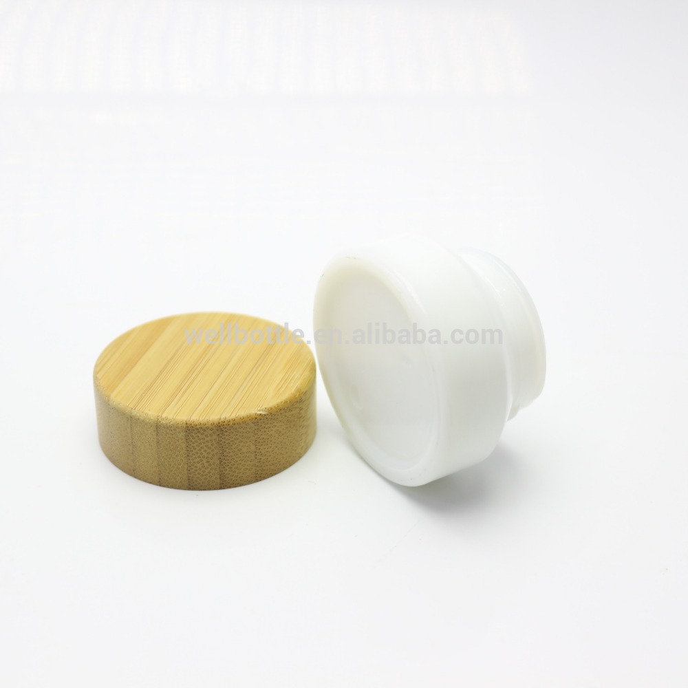 15g white porcelain glass jar with the bamboo cap for eye cream BJ-036Z