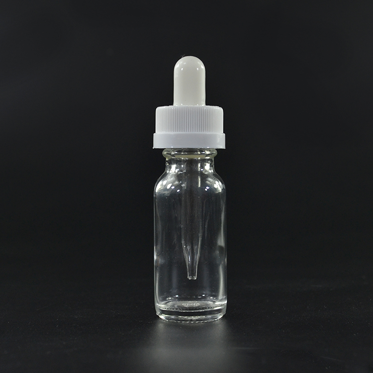 15ml 0.5oz Essential oil serum cosmetic Empty Boston shape clear amber blue green glass dropper bottles with lids
