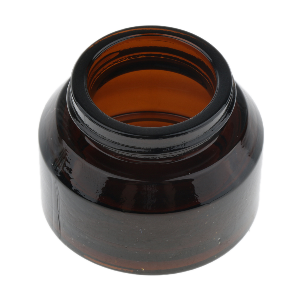 15ml 15g Amber Oblique Shoulder Glass Cream Screwtop Jar Container with Black Plastic Lid