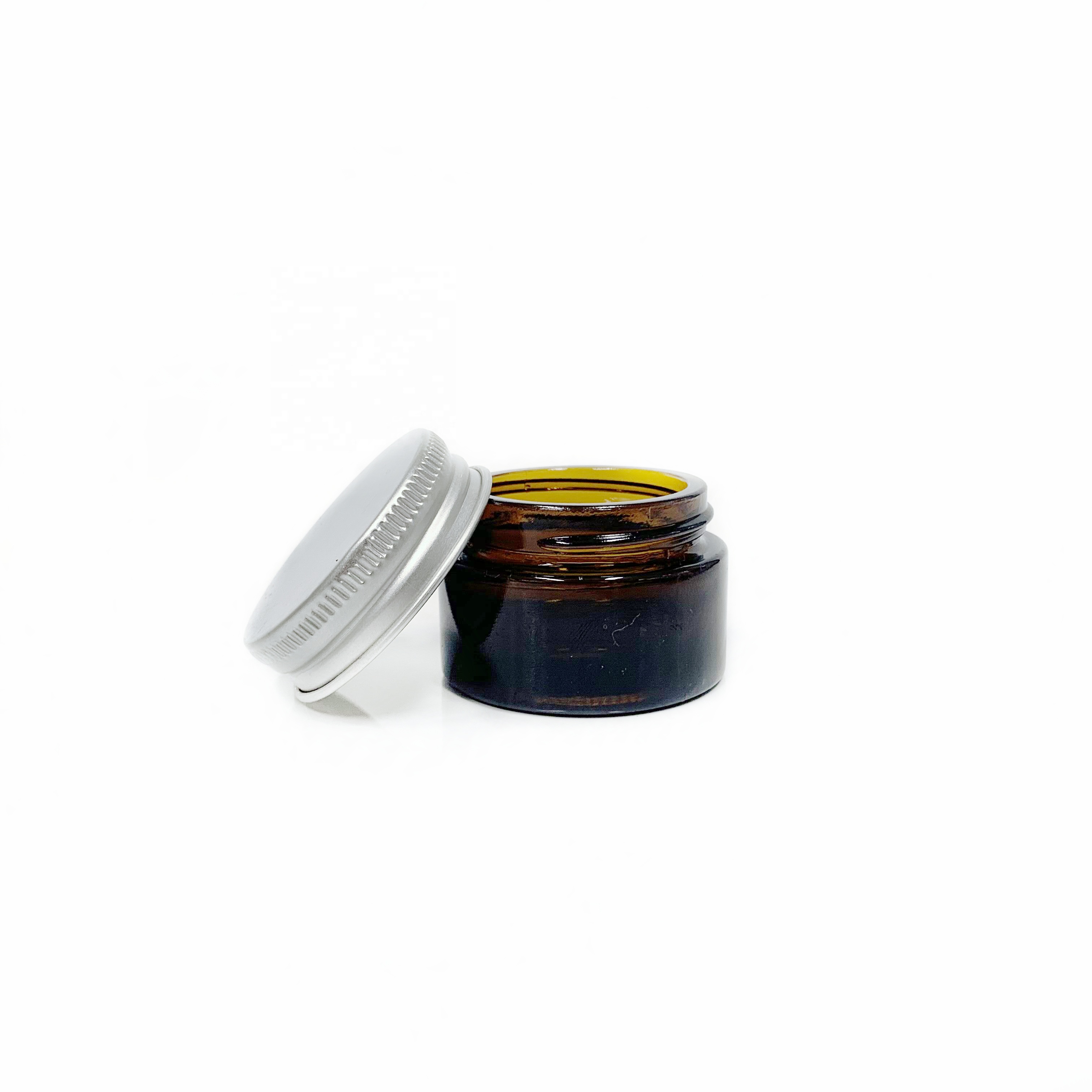15ml 15g amber glass jar container cosmetic package for lip balm with aluminum cap