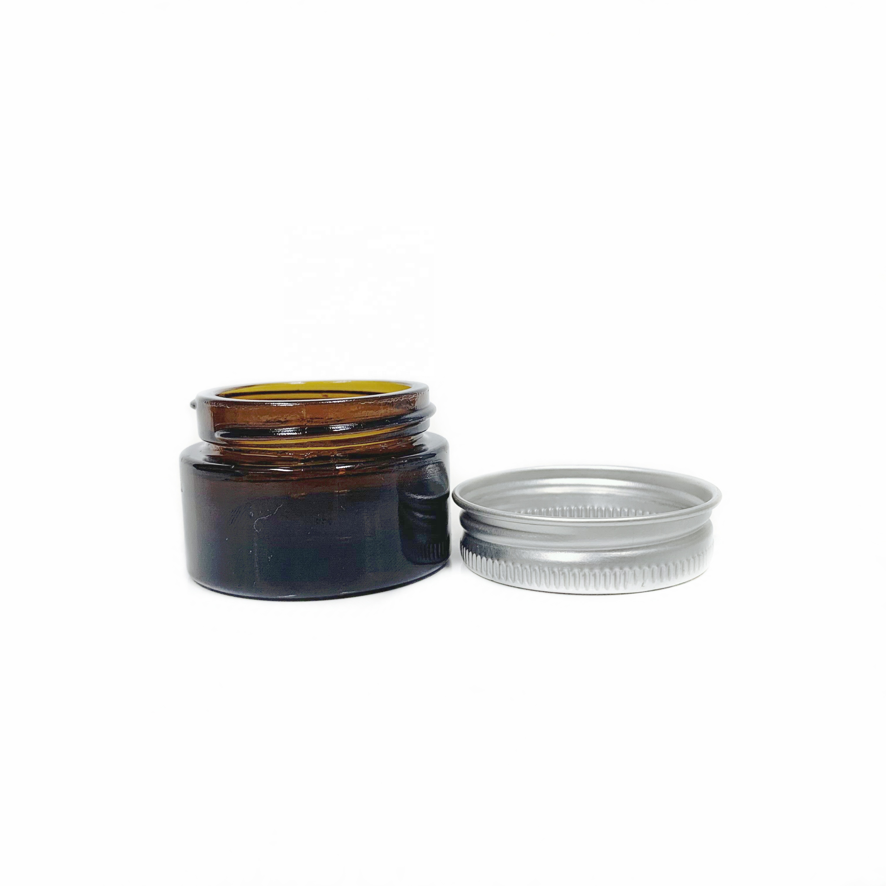 15ml 15g amber glass jar container cosmetic package for lip balm with aluminum cap