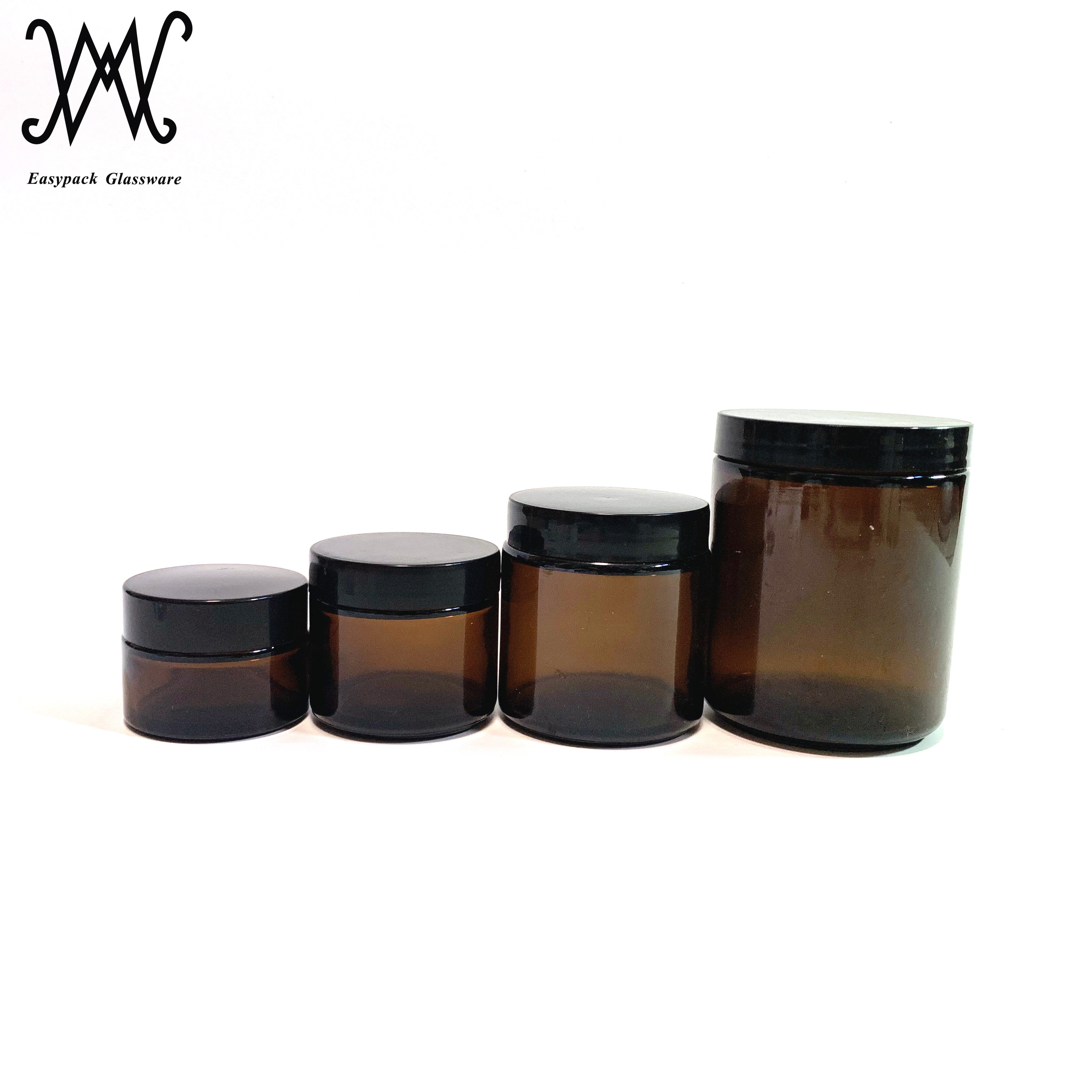 15ml 15g amber glass jar container cosmetic package for lip balm with aluminum cap