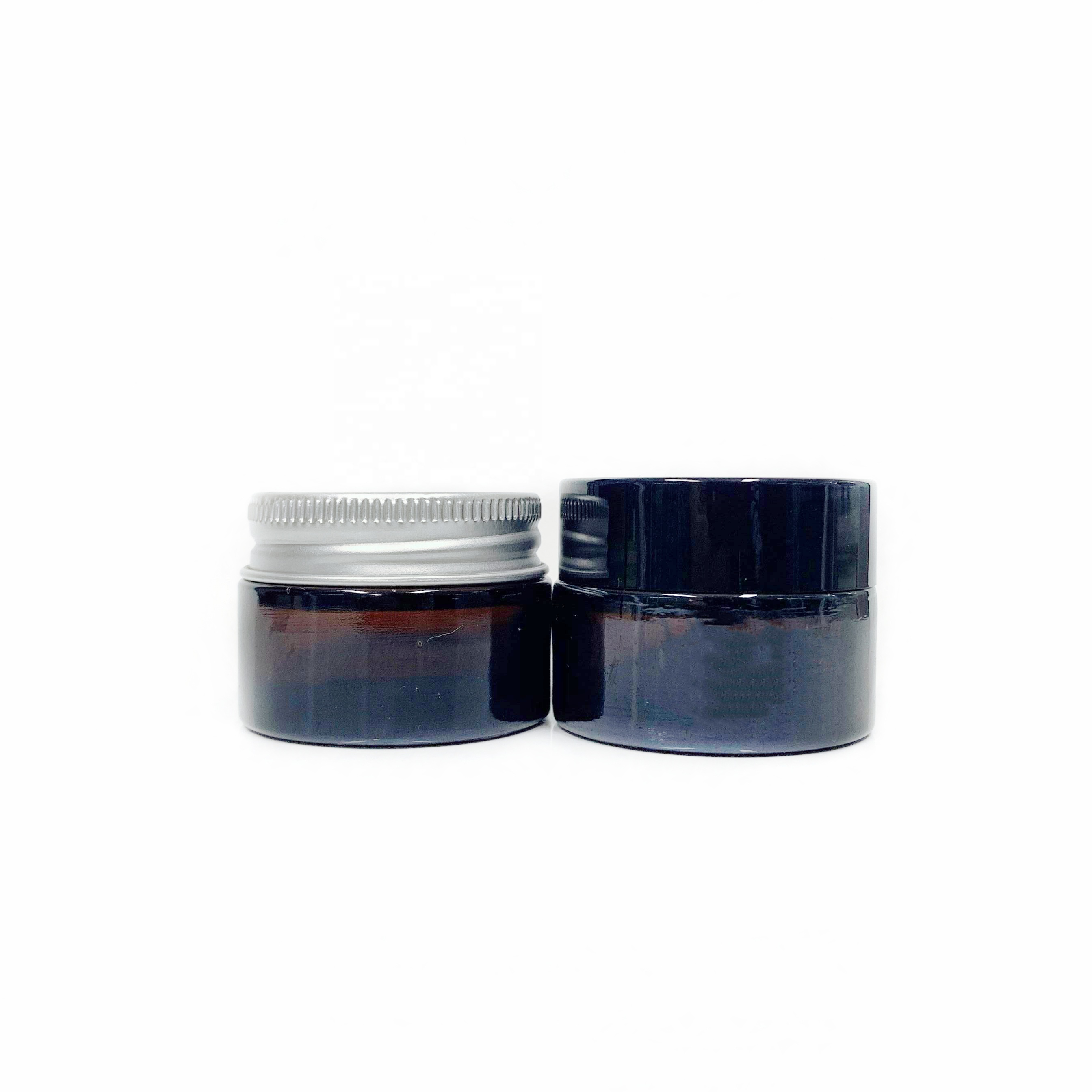 15ml 15g amber glass jar container cosmetic package for lip balm with aluminum cap