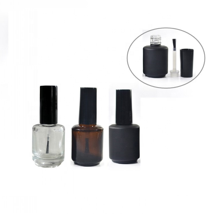 15ml 17ml empty uv gel nail polish glass bottle with brush 15 ml