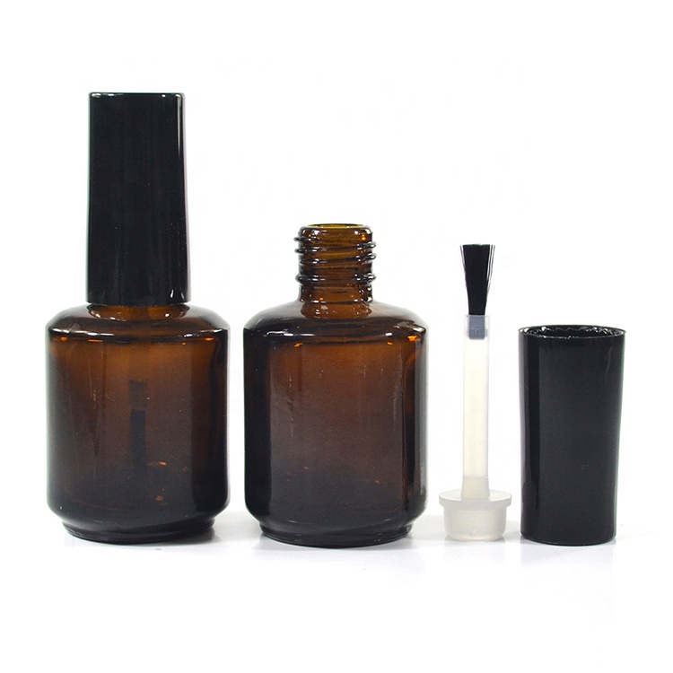 15ml 17ml empty uv gel nail polish glass bottle with brush 15 ml