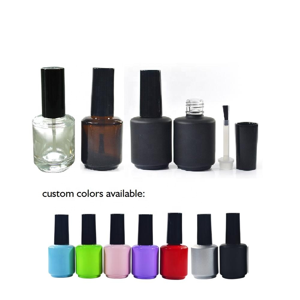15ml 17ml empty uv gel nail polish glass bottle with brush 15 ml