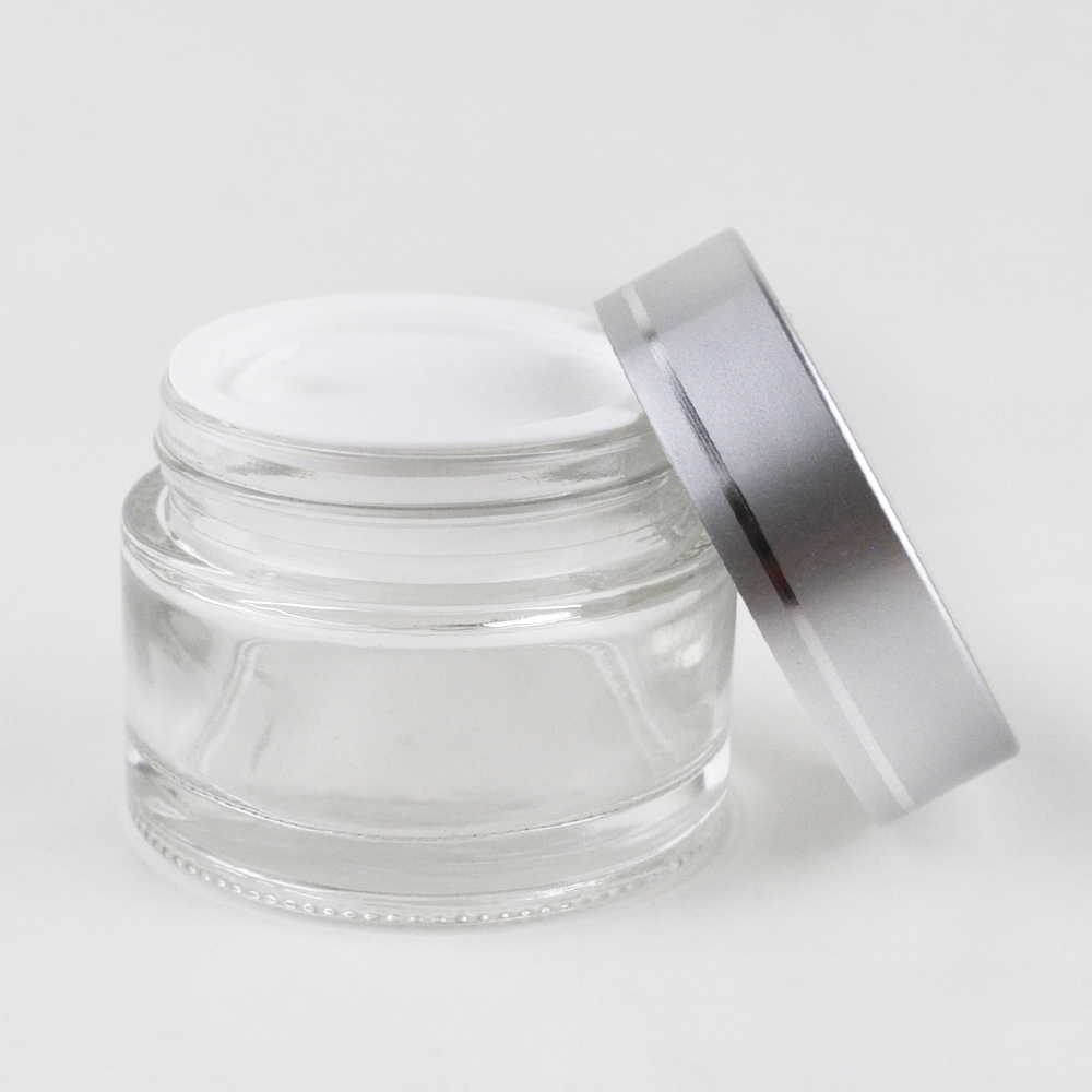 15ml 1oz 30ml 50ml 100ml clear glass cosmetic cream jars with custom printing