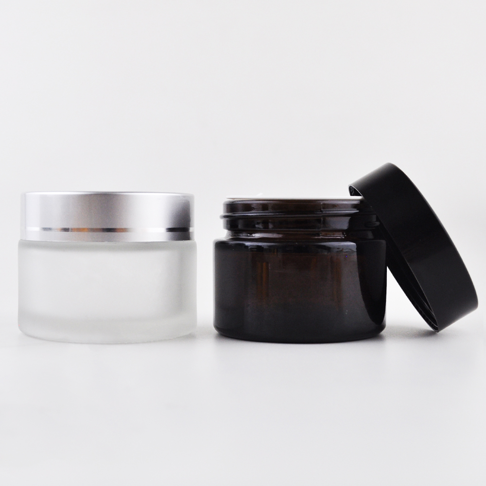15ml 1oz 30ml 50ml 100ml clear glass cosmetic cream jars with custom printing