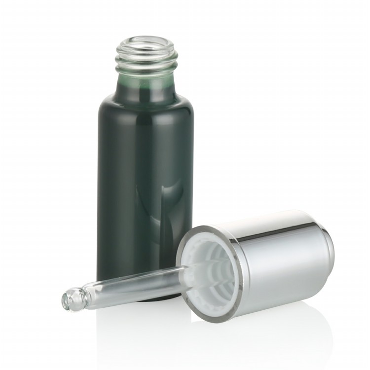 15ml 20ml 25ml 30ml 35ml mini solid green painting essential oil vial perfume sample vial with pump