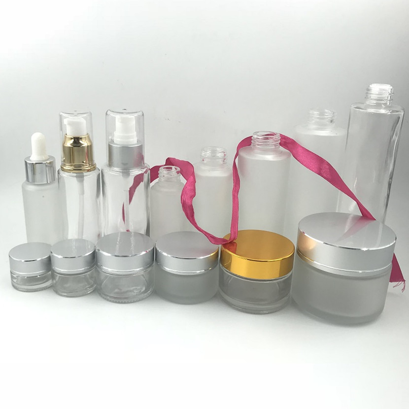 15ml 20ml 25ml 30ml 50ml 100ml 120ml 5g 10g 20g 30g 50g 100g 200g glass jar lotion cosmetic pump bottle cosmetic set packaging