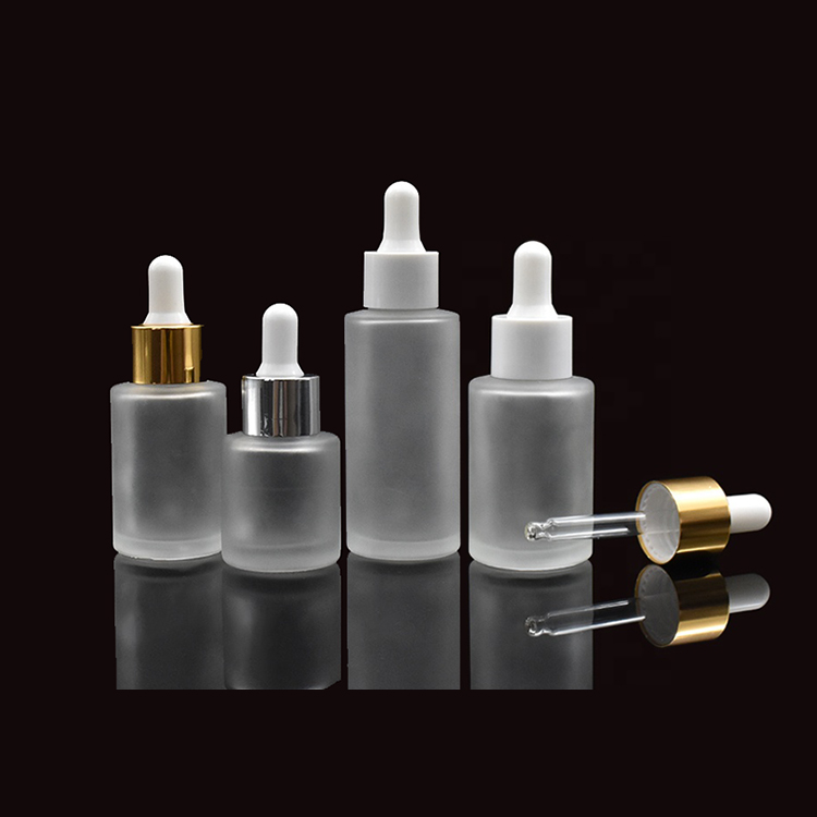 15ml 20ml 25ml 40ml 50ml 80ml 100ml 120ml 150ml 30ml clear frosted flat shoulder glass bottle for cosmetic essential oil